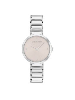 Calvin Klein - Minimalistic T Bar Quartz Pink Round Crystal Dial Womens Watch - 25200138