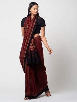 Fabindia - Cotton Silk Ajrakh Print Sari