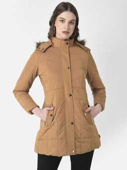 CRIMSOUNE CLUB - Women Longline Mustard Padded Jacket