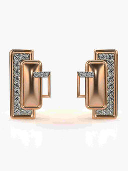 Valanova - Hallmarked 9K Rose Gold and Certified Lab Grown Diamond 0.60cts Stud Earrings