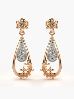 Valanova - Hallmarked 9K Rose Gold and Certified Lab Grown Diamond 0.34cts Drop Earrings