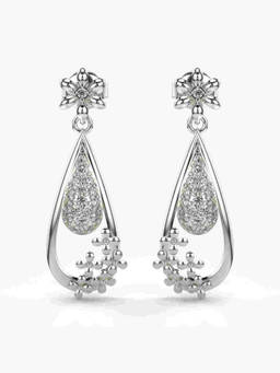 Valanova - Hallmarked 9K White Gold and Certified Lab Grown Diamond 0.34cts Drop Earrings