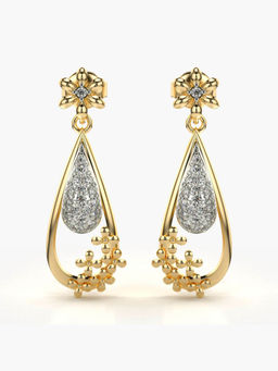 Valanova - Hallmarked 9K Yellow Gold and Certified Lab Grown Diamond 0.34cts Drop Earrings