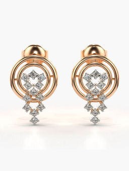 Valanova - Hallmarked 9K Rose Gold and Certified Lab Grown Diamond 0.18cts Stud Earrings