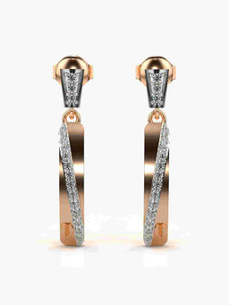 Valanova - Hallmarked 9K Rose Gold and Certified Lab Grown Diamond 0.24cts Drop Earrings