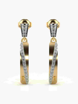Valanova - Hallmarked 9K Yellow Gold and Certified Lab Grown Diamond 0.24cts Drop Earrings