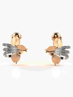 Valanova - Hallmarked 9K Rose Gold and Certified Lab Grown Diamond 0.26cts Stud Earrings