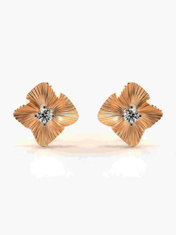 Valanova - Hallmarked 9K Rose Gold and Certified Lab Grown Diamond 0.21cts Stud Earrings