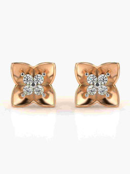 Valanova - Hallmarked 9K Rose Gold and Certified Lab Grown Diamond 0.32cts Stud Earrings