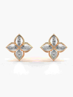 Valanova - Hallmarked 9K Rose Gold and Certified Lab Grown Diamond 0.27cts Stud Earrings