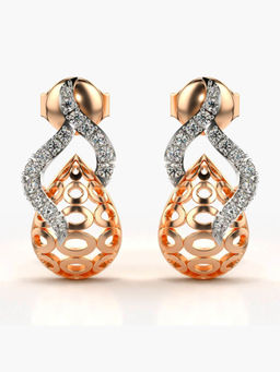 Valanova - Hallmarked 9K Rose Gold and Certified Lab Grown Diamond 0.23cts Stud Earrings