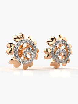 Valanova - Hallmarked 9K Rose Gold and Certified Lab Grown Diamond 0.38cts Stud Earrings
