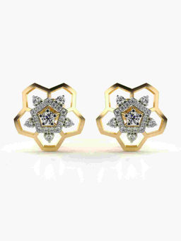 Valanova - Hallmarked 9K Yellow Gold and Certified Lab Grown Diamond 0.58cts Stud Earrings