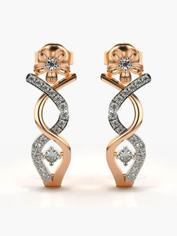 Valanova - Hallmarked 9K Rose Gold and Certified Lab Grown Diamond 0.31cts Drop Earrings