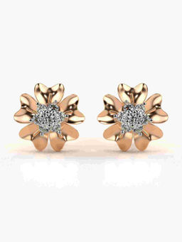 Valanova - Hallmarked 9K Rose Gold and Certified Lab Grown Diamond 0.36cts Stud Earrings