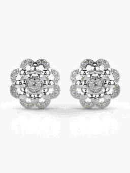 Valanova - Hallmarked 9K White Gold and Certified Lab Grown Diamond 0.42cts Stud Earrings