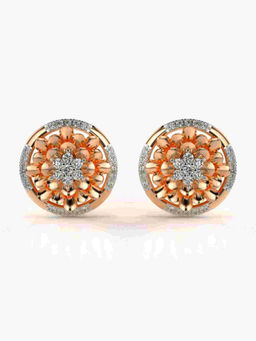 Valanova - Hallmarked 9K Rose Gold and Certified Lab Grown Diamond 0.57cts Stud Earrings