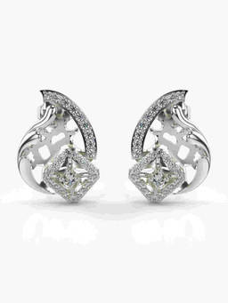 Valanova - Hallmarked 9K White Gold and Certified Lab Grown Diamond 0.51cts Stud Earrings