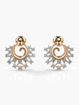 Valanova - Hallmarked 9K Rose Gold and Certified Lab Grown Diamond 0.44cts Stud Earrings