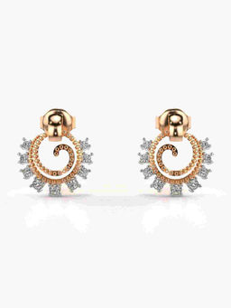 Valanova - Hallmarked 9K Rose Gold and Certified Lab Grown Diamond 0.21cts Stud Earrings