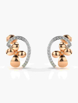 Valanova - Hallmarked 9K Rose Gold and Certified Lab Grown Diamond 0.38cts Stud Earrings