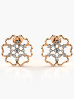 Valanova - Hallmarked 9K Rose Gold and Certified Lab Grown Diamond 0.39cts Stud Earrings
