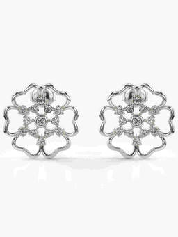 Valanova - Hallmarked 9K White Gold and Certified Lab Grown Diamond 0.39cts Stud Earrings