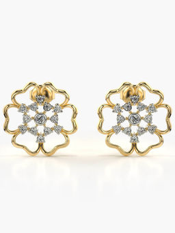 Valanova - Hallmarked 9K Yellow Gold and Certified Lab Grown Diamond 0.39cts Stud Earrings