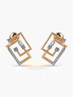 Valanova - Hallmarked 9K Rose Gold and Certified Lab Grown Diamond 0.26cts Stud Earrings
