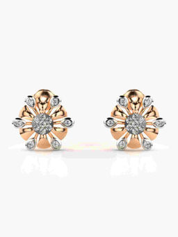 Valanova - Hallmarked 9K Rose Gold and Certified Lab Grown Diamond 0.35cts Stud Earrings