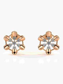 Valanova - Hallmarked 9K Rose Gold and Certified Lab Grown Diamond 0.27cts Stud Earrings