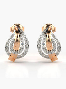 Valanova - Hallmarked 9K Rose Gold and Certified Lab Grown Diamond 0.44cts Stud Earrings