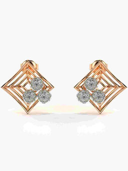 Valanova - Hallmarked 9K Rose Gold and Certified Lab Grown Diamond 0.34cts Stud Earrings