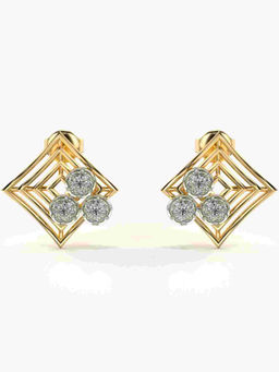Valanova - Hallmarked 9K Yellow Gold and Certified Lab Grown Diamond 0.34cts Stud Earrings
