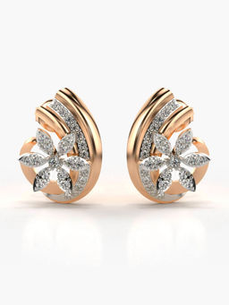 Valanova - Hallmarked 9K Rose Gold and Certified Lab Grown Diamond 0.44cts Stud Earrings