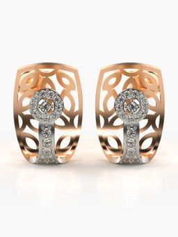 Valanova - Hallmarked 9K Rose Gold and Certified Lab Grown Diamond 0.34cts Stud Earrings