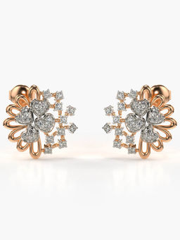 Valanova - Hallmarked 9K Rose Gold and Certified Lab Grown Diamond 0.49cts Stud Earrings