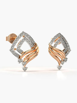 Valanova - Hallmarked 9K Rose Gold and Certified Lab Grown Diamond 0.56cts Stud Earrings