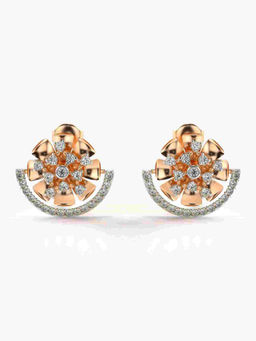 Valanova - Hallmarked 9K Rose Gold and Certified Lab Grown Diamond 0.69cts Stud Earrings