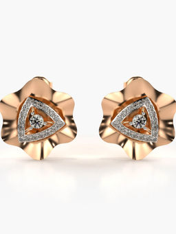 Valanova - Hallmarked 9K Rose Gold and Certified Lab Grown Diamond 0.61cts Stud Earrings