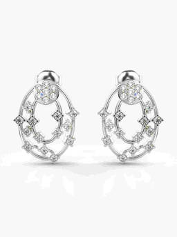 Valanova - Hallmarked 9K White Gold and Certified Lab Grown Diamond 0.62cts Stud Earrings