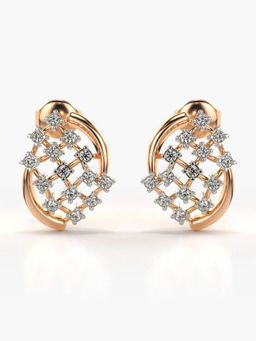 Valanova - Hallmarked 9K Rose Gold and Certified Lab Grown Diamond 0.34cts Stud Earrings