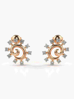 Valanova - Hallmarked 9K Rose Gold and Certified Lab Grown Diamond 0.28cts Stud Earrings