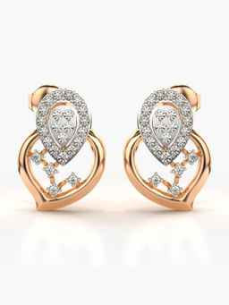 Valanova - Hallmarked 9K Rose Gold and Certified Lab Grown Diamond 0.47cts Stud Earrings