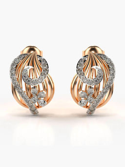 Valanova - Hallmarked 9K Rose Gold and Certified Lab Grown Diamond 0.49cts Stud Earrings