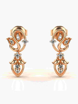 Valanova - Hallmarked 9K Rose Gold and Certified Lab Grown Diamond 0.21cts Stud Earrings