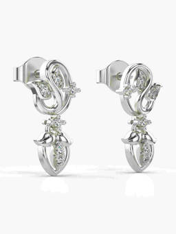 Valanova - Hallmarked 9K White Gold and Certified Lab Grown Diamond 0.21cts Stud Earrings