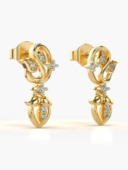 Valanova - Hallmarked 9K Yellow Gold and Certified Lab Grown Diamond 0.21cts Stud Earrings