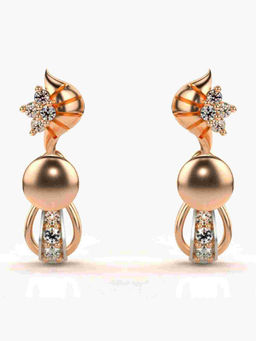 Valanova - Hallmarked 9K Rose Gold and Certified Lab Grown Diamond 0.16cts Stud Earrings
