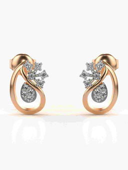 Valanova - Hallmarked 9K Rose Gold and Certified Lab Grown Diamond 0.18cts Stud Earrings